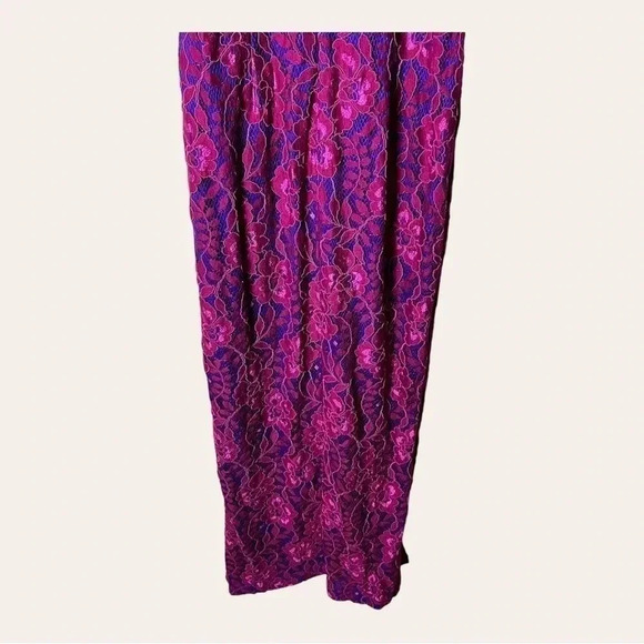 Js COLLECTION FORMAL DRESS ROYAL BLUE AND HOT‎ FUSHIA SIZE 6 HIGH NECK - Picture 10 of 11